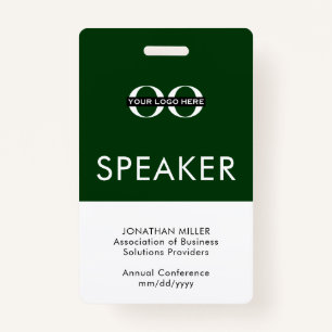 Personalised Speaker Badge Custom Text Logo ID Badge