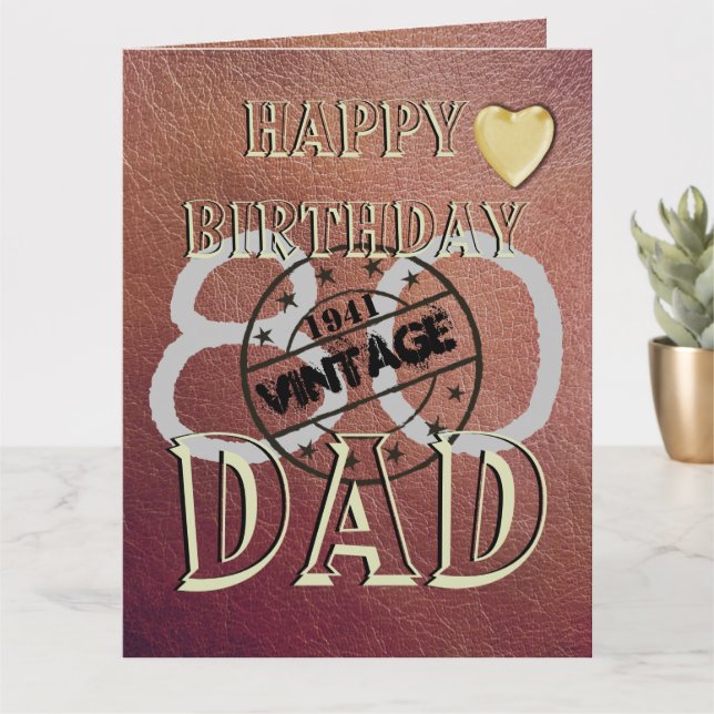 Personalised Special 80th Birthday Card For Dad (Small Plant)