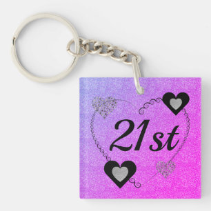 Personalised special birthday key ring 21st