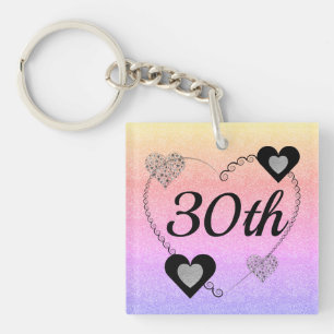 Personalised special birthday key ring 30th
