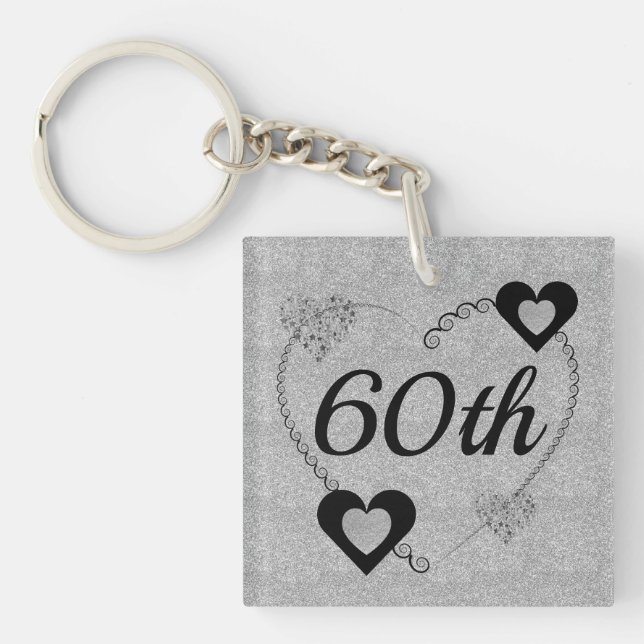 Personalised special birthday key ring 60th (Front)