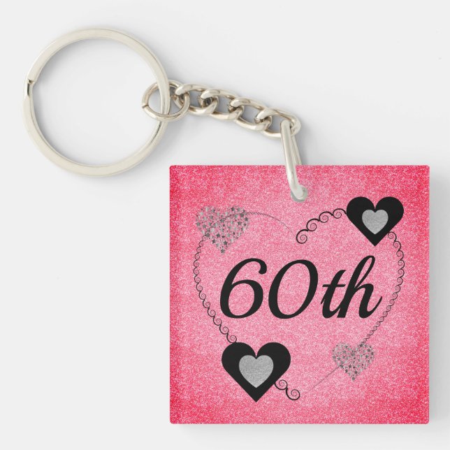 Personalised special birthday key ring 60th (Front)