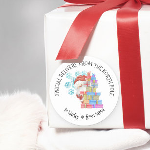 Personalised Special Delivery from North Pole Classic Round Sticker