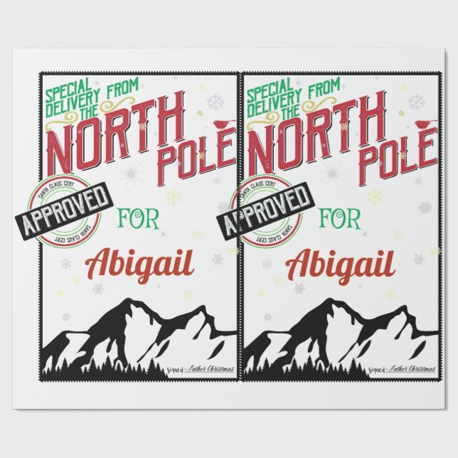 Personalised Special Delivery From The North Pole Wrapping Paper (Flat)