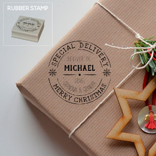 Personalised Special Delivery Grandparents Gift Rubber Stamp