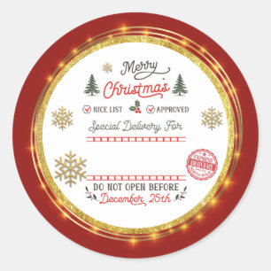 Personalised Special Delivery North Pole Santa Classic Round Sticker