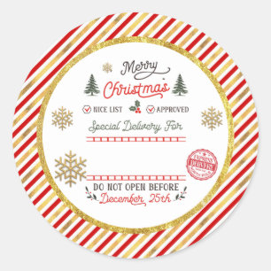 Personalised Special Delivery North Pole Santa Classic Round Sticker