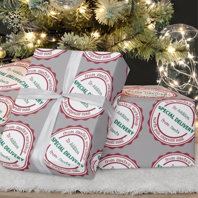 Personalised Special Delivery Santa's Workshop Wrapping Paper (Creator Uploaded)