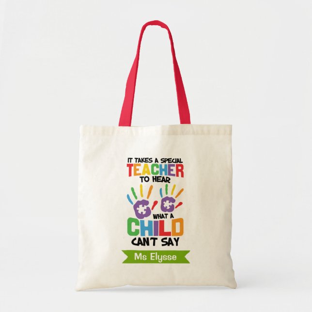 Personalised Special Education Teacher Tote Bags (Front)