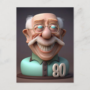 Personalised Special Funny 80years old Birthday Postcard