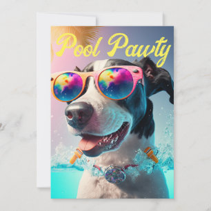 Personalised Special Pool Pawty for your Dog Party Invitation