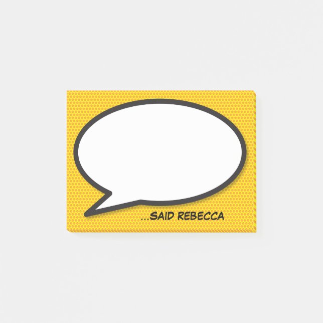 Personalised Speech Bubble Comic Book Pop Art   Post-it Notes (Front)