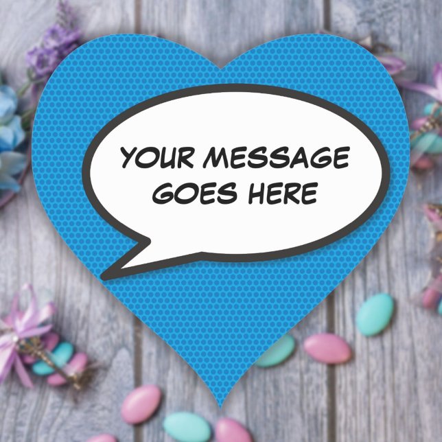 Personalised Speech Bubble Fun Comic Book Heart Sticker (Personalized Speech Bubble Fun Comic Book Heart Sticker)