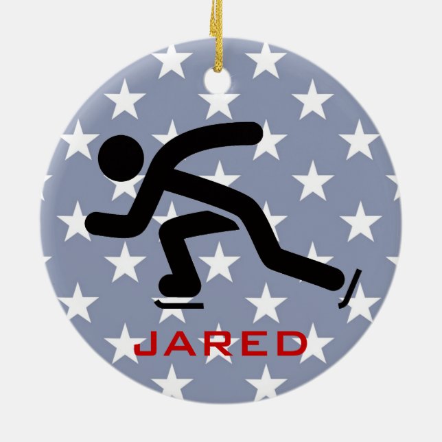 Personalised Speed Skating Ornament (Back)