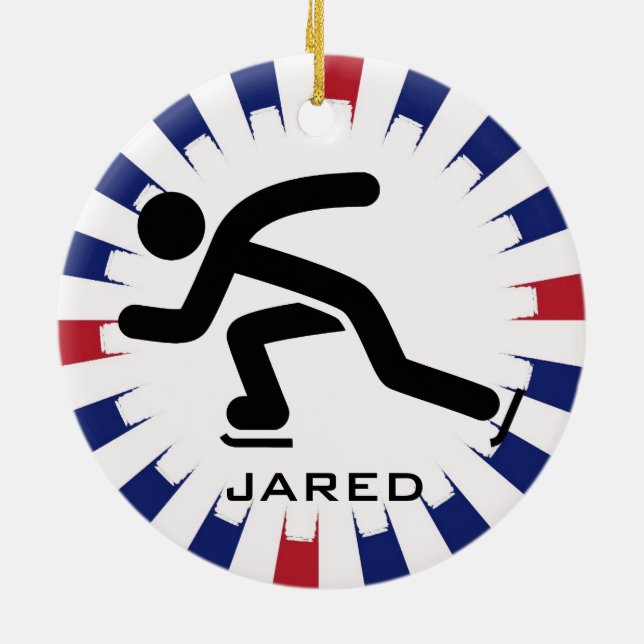 Personalised Speed Skating Ornament (Back)