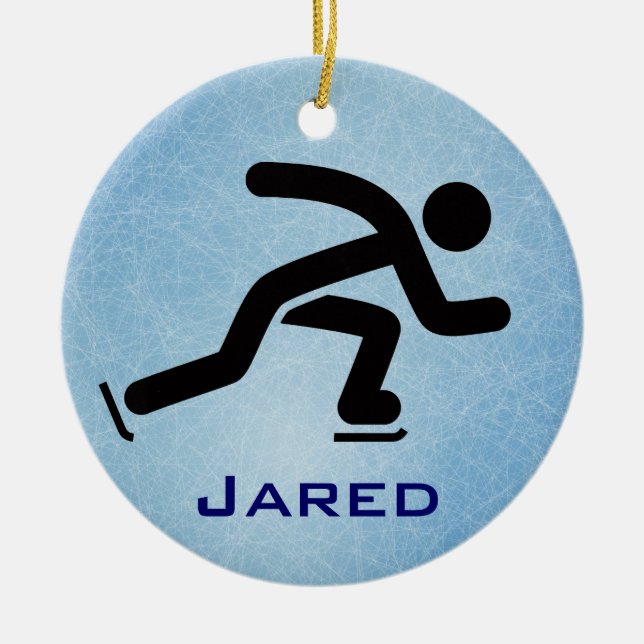 Personalised Speed Skating Ornament (Front)
