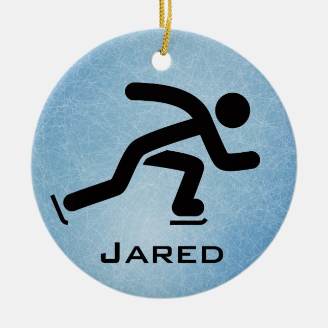 Personalised Speed Skating Ornament (Front)