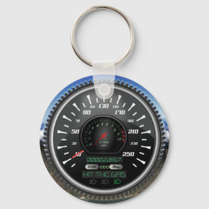 Personalised Speedometer Hit the Gas Keychain