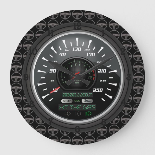 Personalised Speedometer Large Clock (Front)