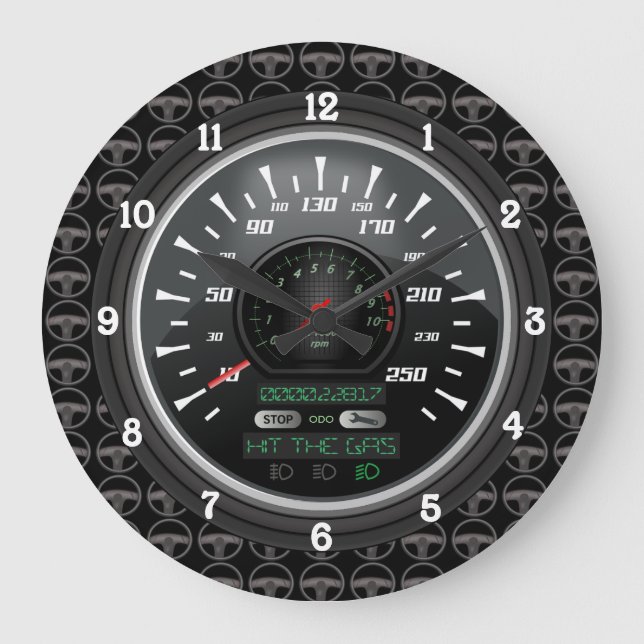 Personalised Speedometer V.2 Large Clock (Front)