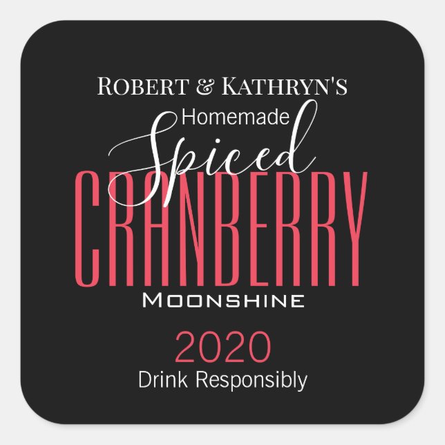 Personalised "Spiced Cranberry" Food/Alcohol Label (Front)