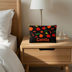 Personalised Spicy Peppers Pattern Pouch Bag