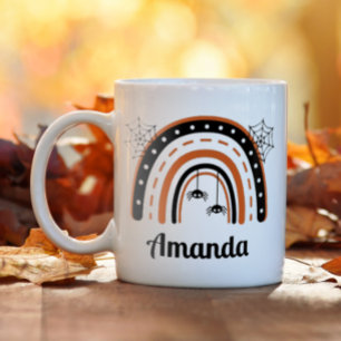 Personalised Spider Rainbow Halloween Coffee Mug