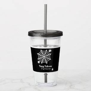 Personalised Spiderweb Halloween Acrylic Tumbler