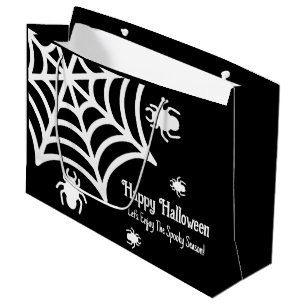 Personalised Spiderweb Halloween Large Gift Bag