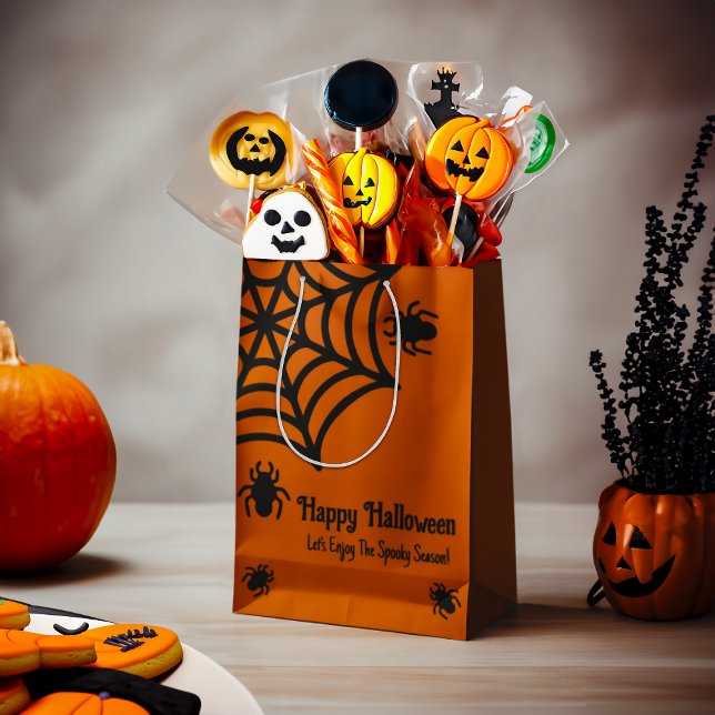 Personalised Spiderweb Halloween Medium Gift Bag (Creator Uploaded)