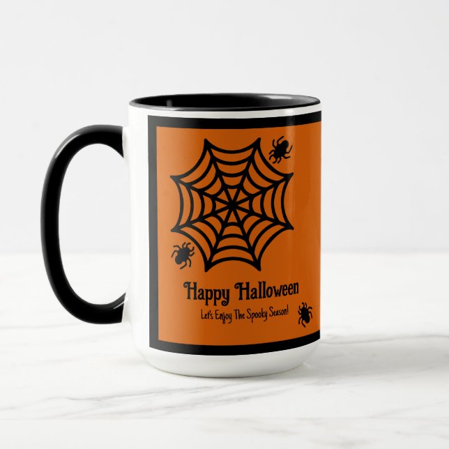 Personalised Spiderweb Halloween Mug (Left)