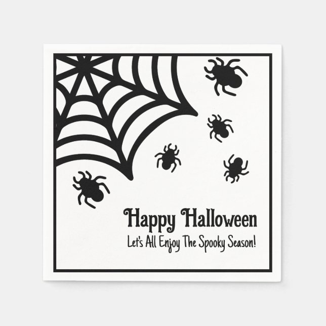 Personalised Spiderweb Halloween Napkin (Front)
