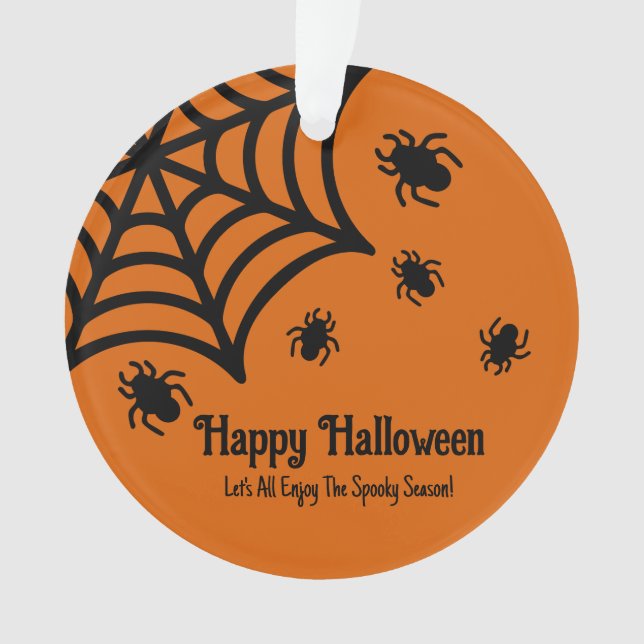 Personalised Spiderweb Halloween Ornament (Front)