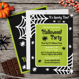 Personalised Spiderweb Halloween Party Invitation