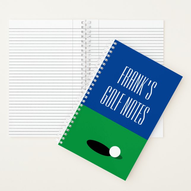 Personalised spiral notebook for golf player (Inside)