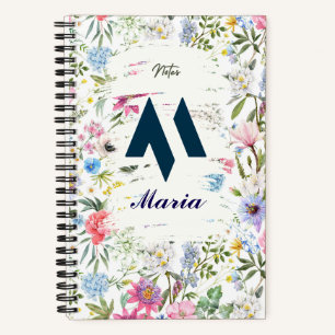 Personalised spiral notebook - Named with Letter M
