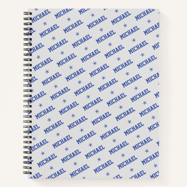 Personalised Spiral Notebook with Name & Stars (Front)