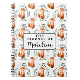 Personalised Spiral Photo Notebook – Cute Fox 