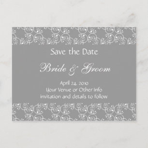 Personalised Spiral Swirls Save the Date Announcement Postcard