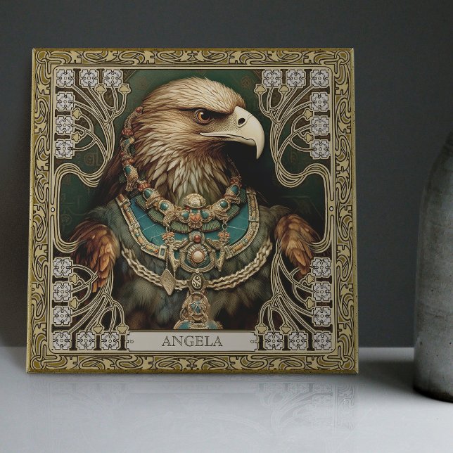 Personalised Spirit Eagle Tribal Altarpiece Ceramic Tile (Creator Uploaded)