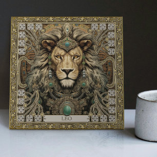 Personalised Spirit Lion Tribal Jewels Ceramic Tile