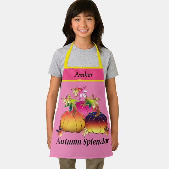 Personalised Splendorous Autumn Pumpkin Apron (Insitu)