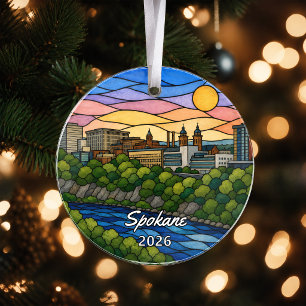 Personalised Spokane Acrylic Ornament, Custom Wash Ornament