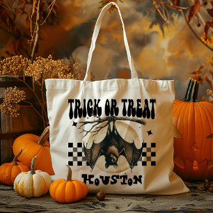 Personalised Spooky Bat Trick Or Treat Candy Tote Bag