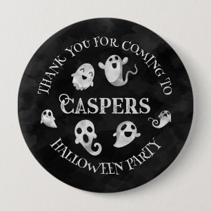 Personalised Spooky Ghost Halloween Button Badge