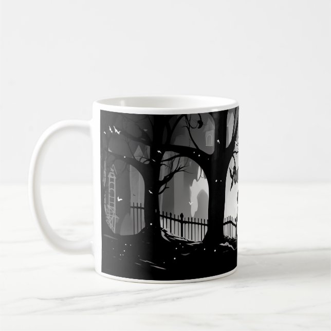 Personalised Spooky Gothic Coffee Mug (Left)