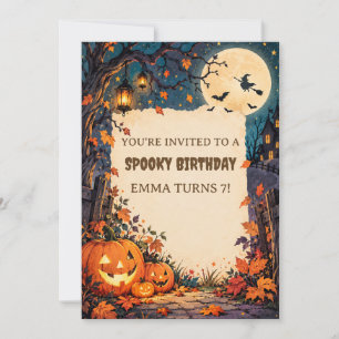 Personalised Spooky Halloween Birthday Party Invitation