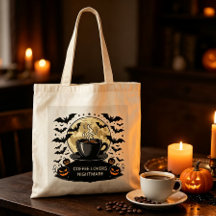 Personalised Spooky Halloween Coffee Lover Canvas