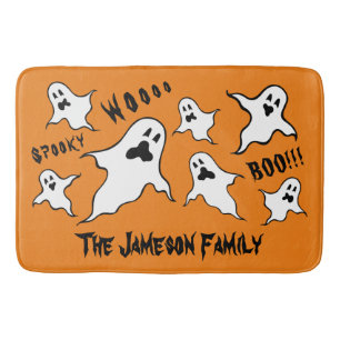 Personalised Spooky Halloween Ghosts Bath Mat