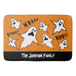 Personalised Spooky Halloween Ghosts Bath Mat